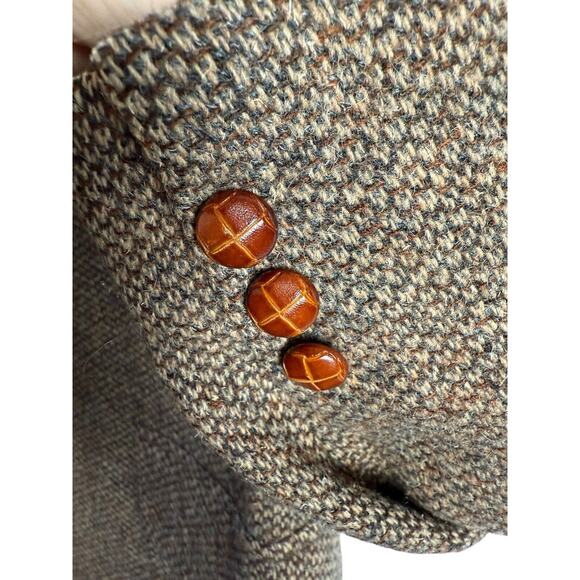 John Weitz Blazer Mens 44R Brown Wool Harris Tweed Sports Coat Career Jacket Vtg - Picture 9 of 11